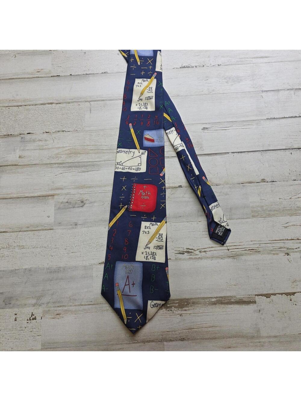 Save the Children Collection Novelty Silk Tie MATH Themed Teacher Geometry